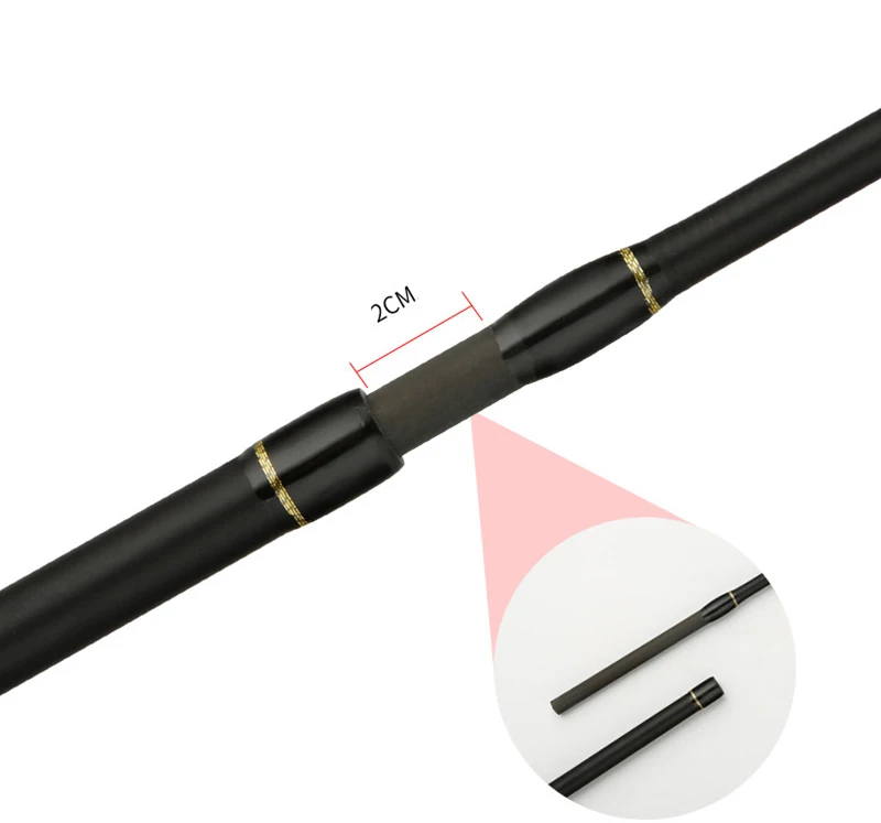 Caña de pescar de fibra de carbono para lubina, caña de pescar giratoria/fundición, 1,8/2,1/2,4/2,7 m, 3 secciones, portátil, rápida, para Río - imagen 5