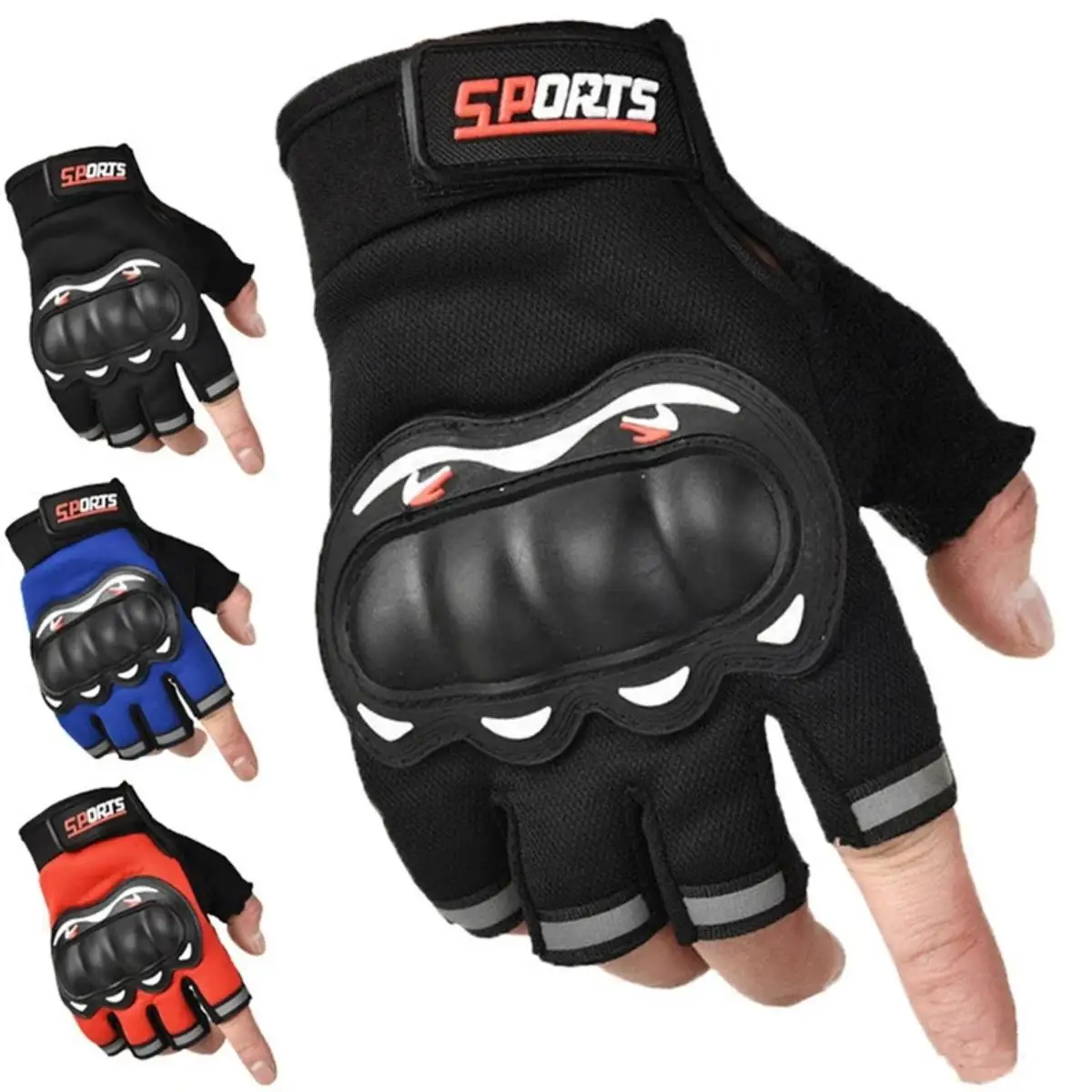 Guantes de motocicleta de medio dedo, protectores de nudillos tácticos, guantes de Motocross, guantes de trabajo duraderos para montar