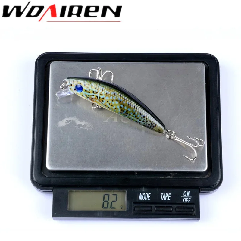 Juego de Señuelos de Pesca de colores mezclados, 5 uds., 6,5 cm, 7,5g, cebos para pececillos, Crankbaits Wobbler con anzuelos triples, aparejos de pesca, Kit de cebo duro - imagen 3