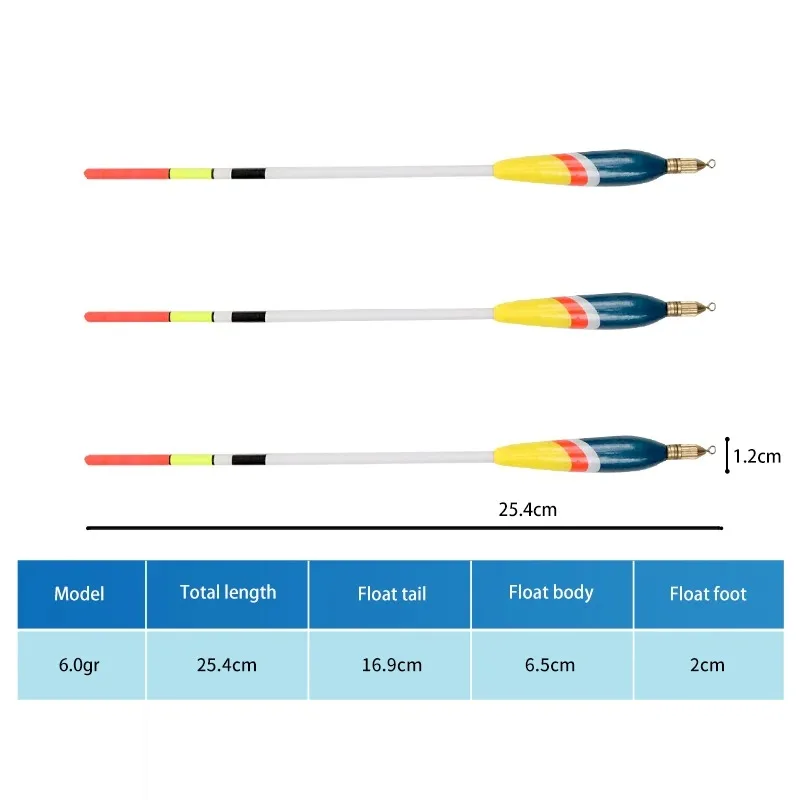 Juego de flotadores de pesca que brillan en la oscuridad, flotadores de pesca de alta visibilidad para uso nocturno y diurno, indicador flotante duradero para todo tipo de clima - imagen 2