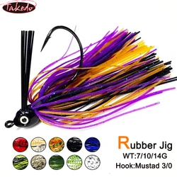 TAKEDO 7G 10G 14G plantilla de goma Spinnerbaits aguja de maleza Buzzbait Mustad 3/0 gancho Chatterbait para carpa trucha perca bajo