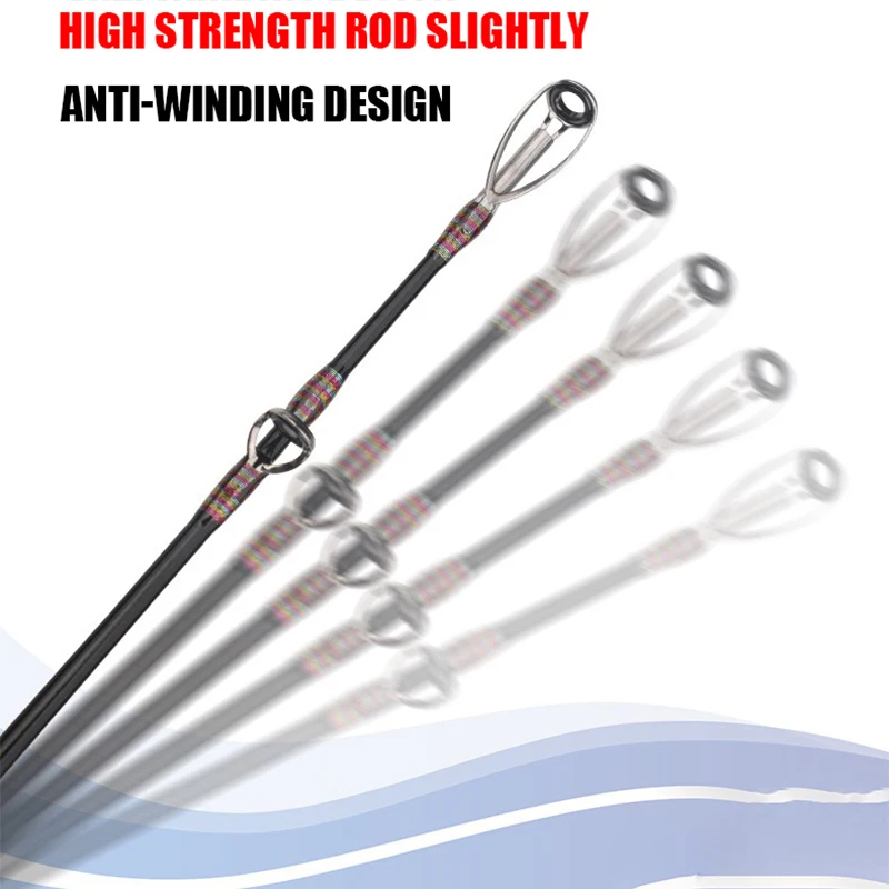 1,8 M 2,1 M 2,4 M Surf agua salada caña de pescar de carbono de 3 piezas caña giratoria de viaje 30-50lb barco Jigging caña de pescar - imagen 3