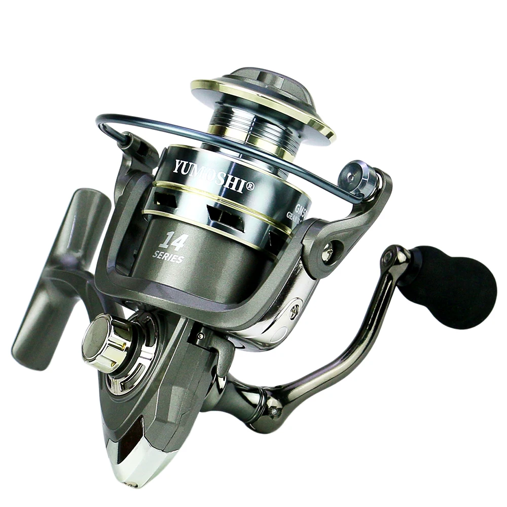 Carretes de pesca giratorios, aparejos de pesca de Metal 1000: 1, relación de engranaje, embrague unidireccional, suave, agua dulce de mar, 7000-5,2 - imagen 5