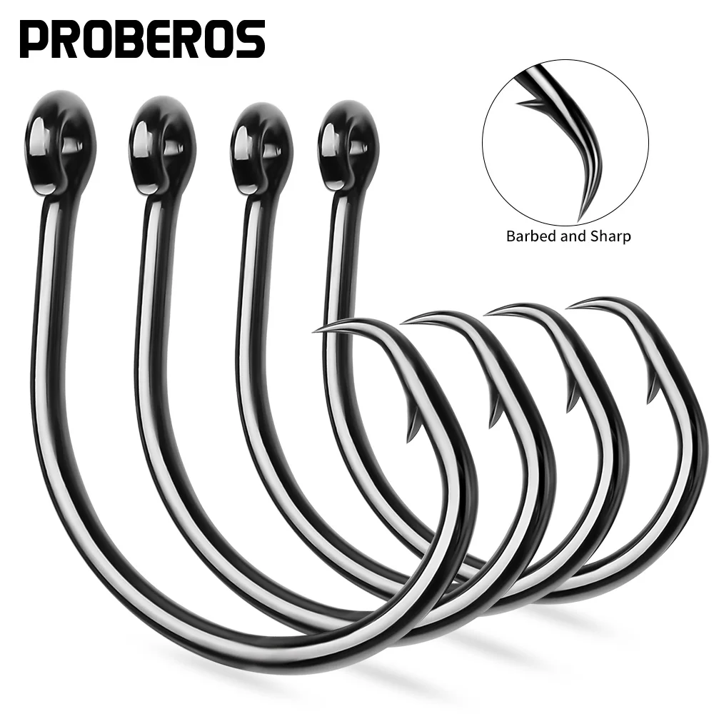 PROBEROS 50 Uds. Gancho individual de doble púas de acero rico en carbono vástago largo ultraafilado para pesca de agua dulce de carpa lubina al por mayor - imagen 2