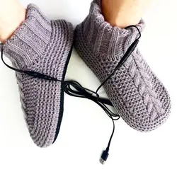 Calcetines calentados por USB cálidos para invierno, calentamiento rápido, calentador de pies suaves, calcetines térmicos eléctricos cálidos para deportes al aire libre