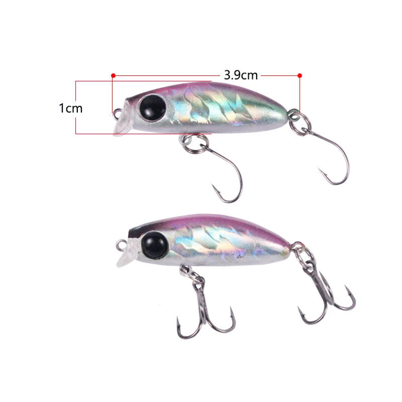 Micro Mino cebo de carretera, Mini flotador, secciones articuladas múltiples, cebo duro, herramientas de pesca de carpa de Lucio curricán, 2G, 39mm, 1 Pc - imagen 3