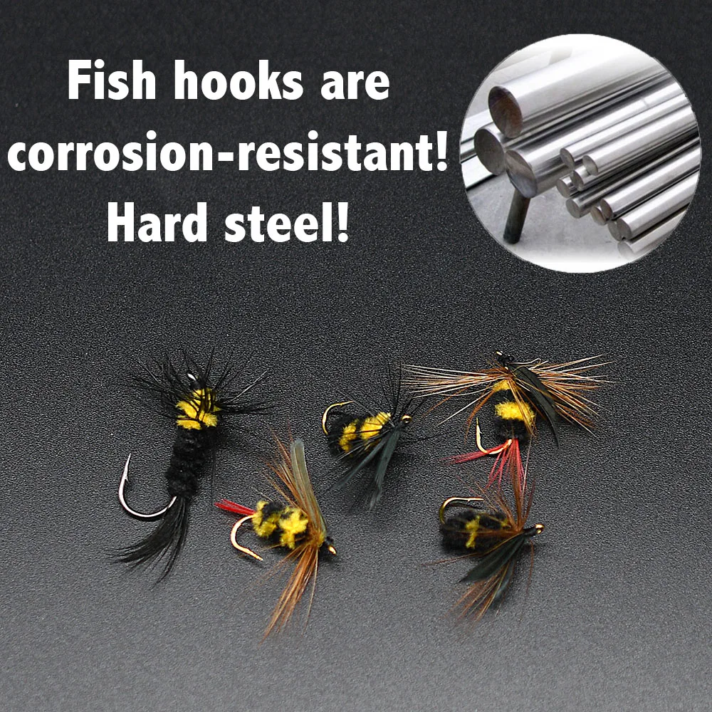 Cebo de abeja biónico, miniseñuelo de insectos, accesorios de pesca con mosca, 32 unids/lote por caja - imagen 5