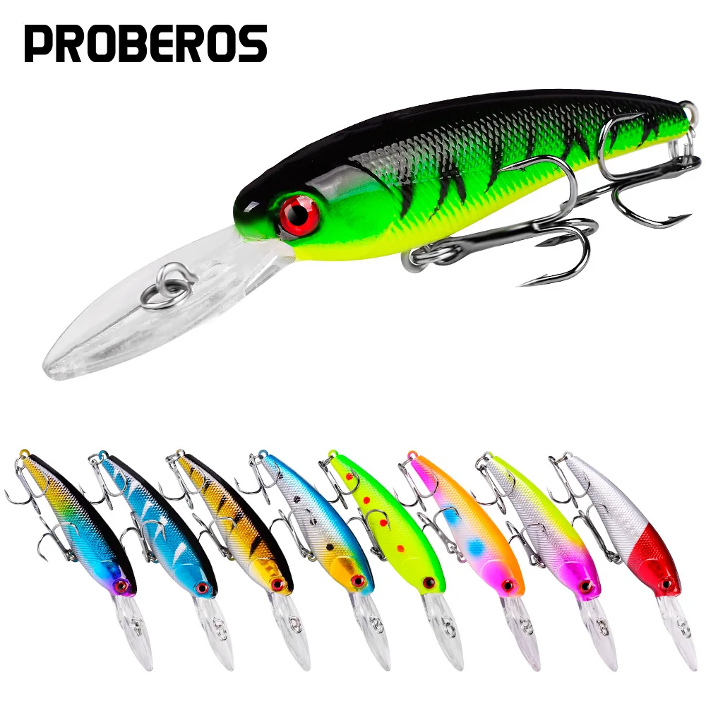Señuelo de pesca flotante, cebo duro de plástico Artificial para lubina, trucha, aparejos de pesca, 90mm, 7,28g, ojos 3D, Crankbait, wobbler - imagen 2