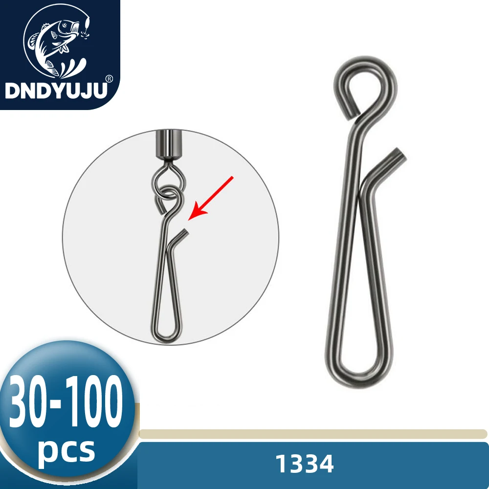 DNDYUJU-señuelo de pesca de acero inoxidable, hebilla rápida, Pin giratorio de barril, accesorios de pesca, 30/50/100 piezas