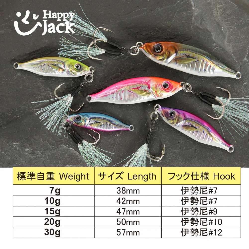 Happyjack Impresión 3D láser plantilla lenta trucha pesca en el mar plantilla de Metal 7g10g15g20g30g cebo micro plantilla pesca en el mar cebo Jigging señuelo Metal - imagen 4