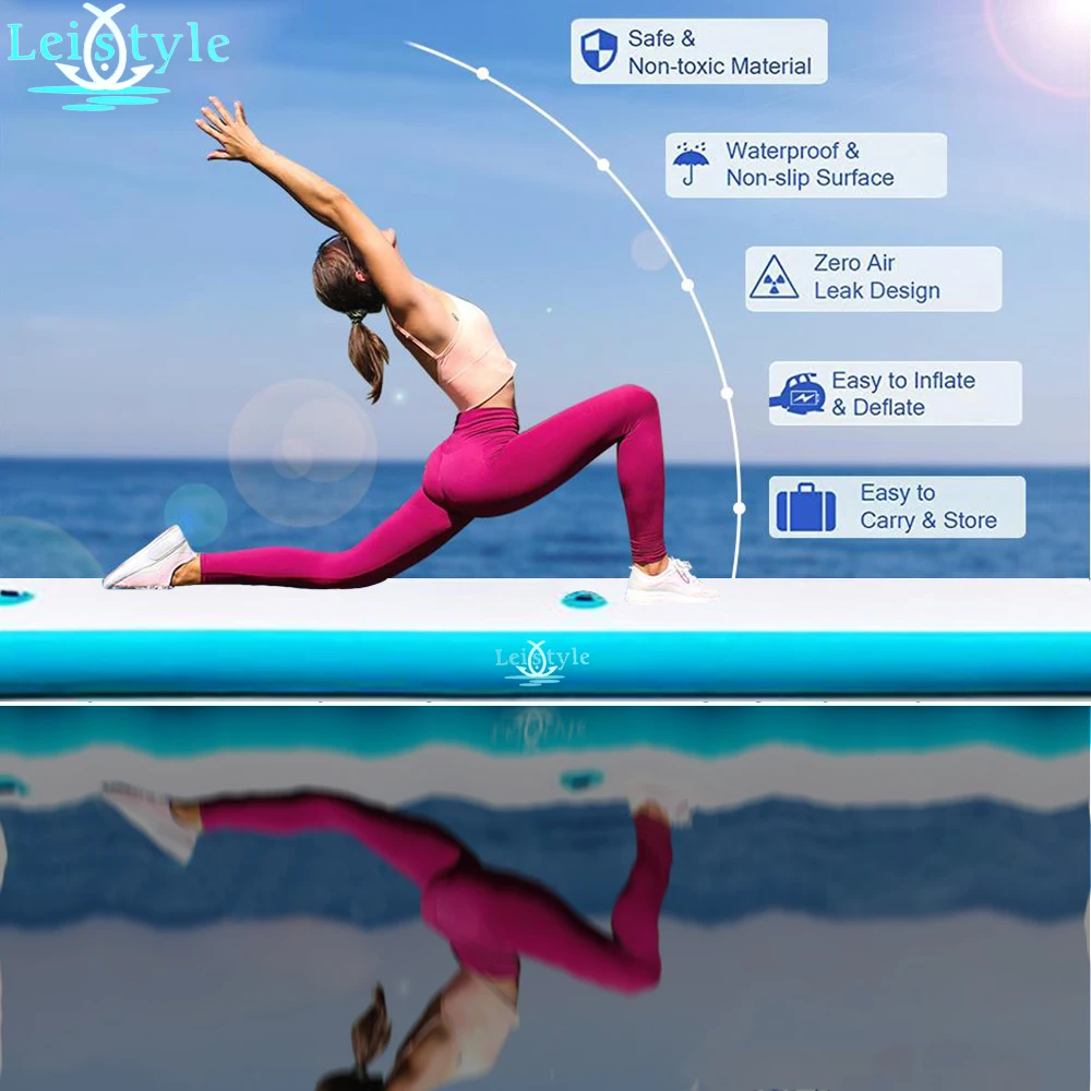 Experimente entrenamientos al aire libre sin problemas con la alfombra inflable versátil y duradera de Leioyyle