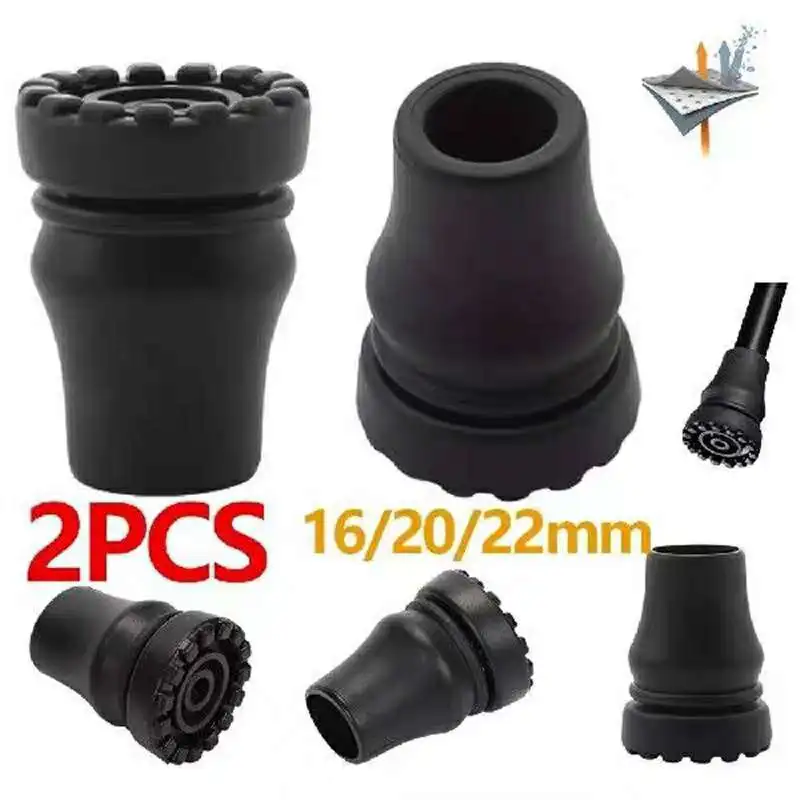 Cubierta de punta de repuesto para caña de piezas, almohadilla de goma, tapas superiores para caña de Trekking, puntas de Muleta para bastón, 16mm, 20mm, 22mm, 2 uds. - imagen 2
