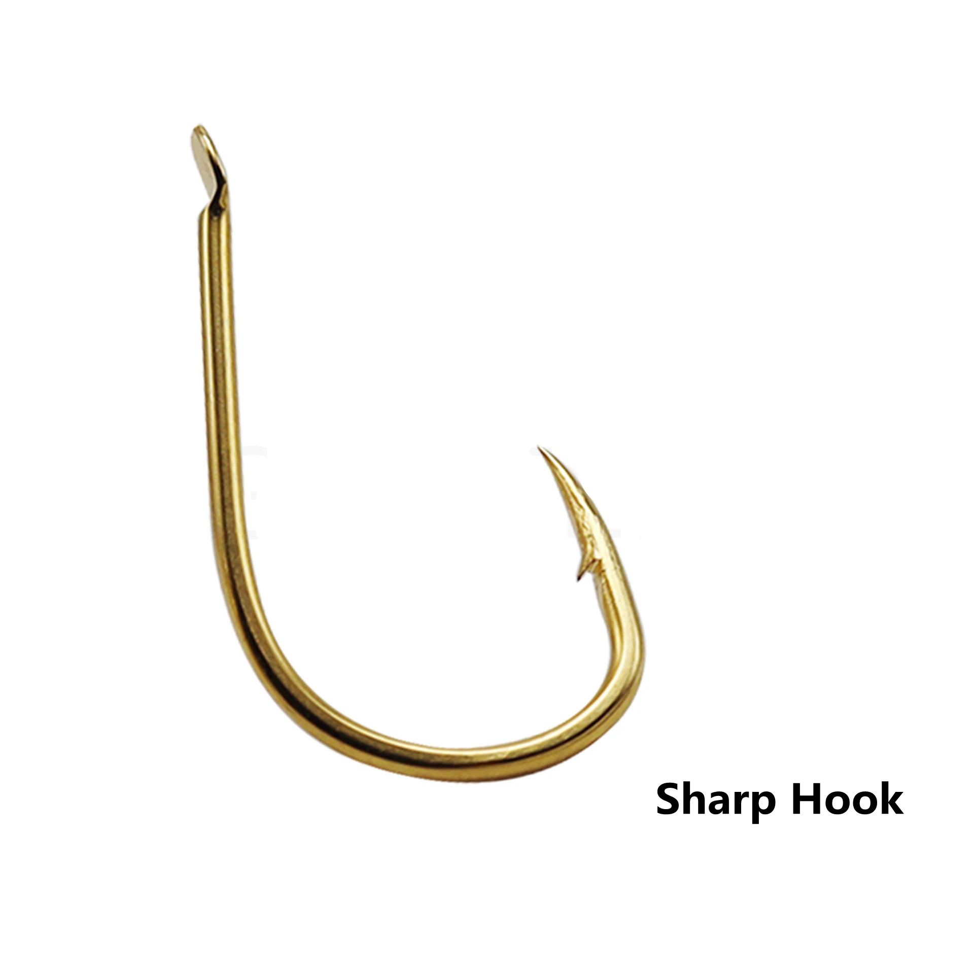 ZYZ anzuelos dorados de acero con alto contenido de carbono, aparejos de pesca afilados con púas, revestimiento anticorrosión, 12 unids/lote por bolsa, 6 tamaños - imagen 3