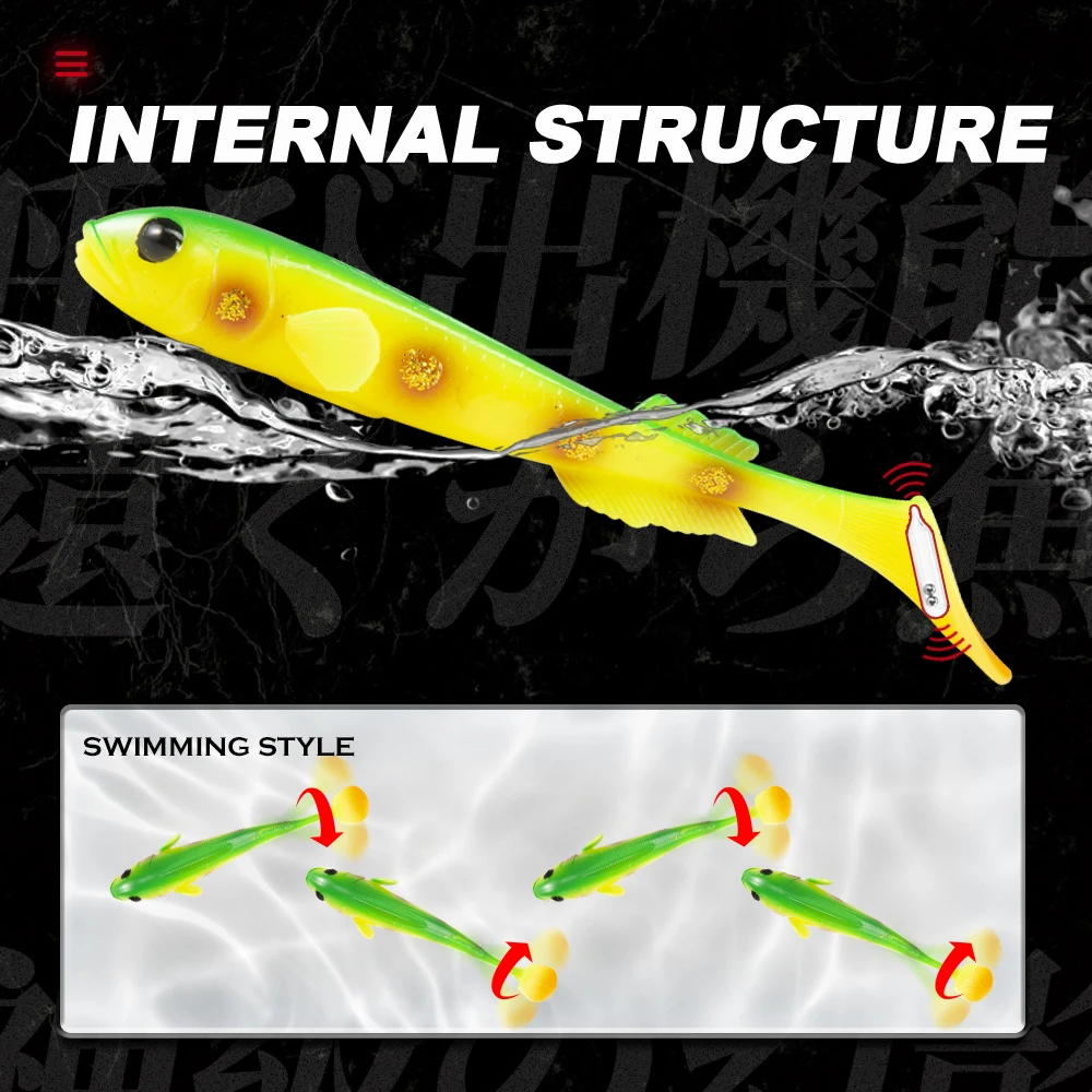 Hunthouse-señuelo suave 3D Goby Shad Pro, 2 uds., pesca que se hunde, 200mm/55g, agua salada con sonajero, Leurre Wobbler de silicona para trucha y Lucio - imagen 4