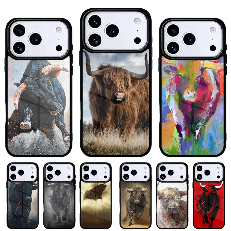 Funda toro para iPhone 16 15 14 13 Pro Max – Carcasa trasera