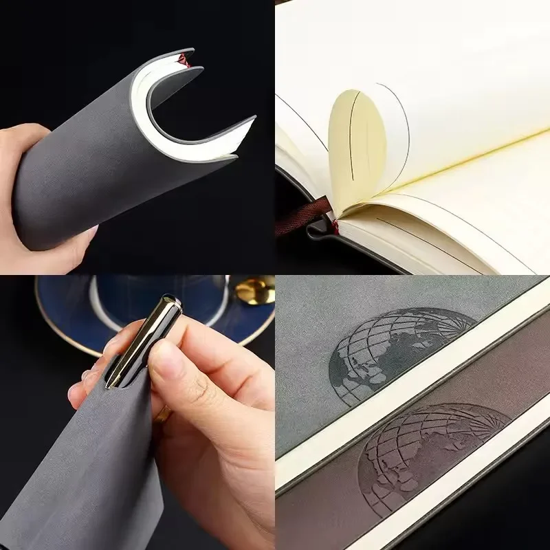 Libro Retro A5 de cuero genuino, suministros escolares de oficina, cuaderno de PU, Bloc de notas, diario de negocios, planificador, papelería, cuaderno de notas - imagen 5