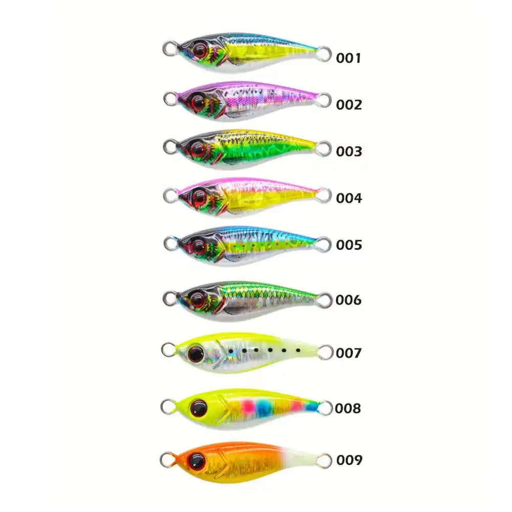 Anzuelos de Metal de 20g, 30g, 40g, brillo lento, impresión 3D, para pesca de orilla Cast, Jigging Spoon, cebo para pesca de lubina, trucha, agua salada, señuelos Jigging - imagen 2