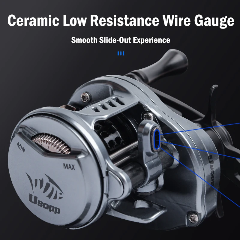 Carretes de Baitcasting Leydun Usopp 7,6:1 relación de engranaje 125g ultraligero 4,5 kg potencia de arrastre carrete de pesca Baitcaster aparejos - imagen 5