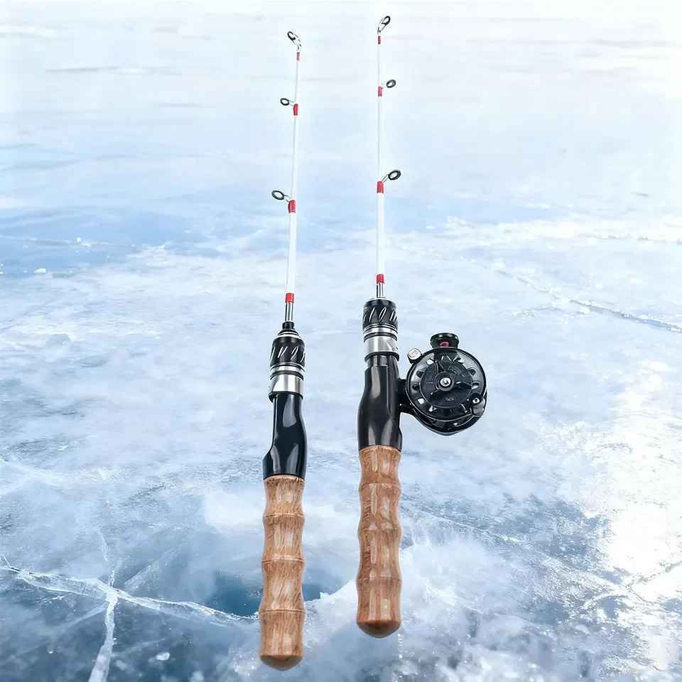 Juego de caña y carrete de pesca en hielo; la caña es compacta, ofrece excelente manejo y permite iniciar la pesca en cualquier momento. - imagen 2