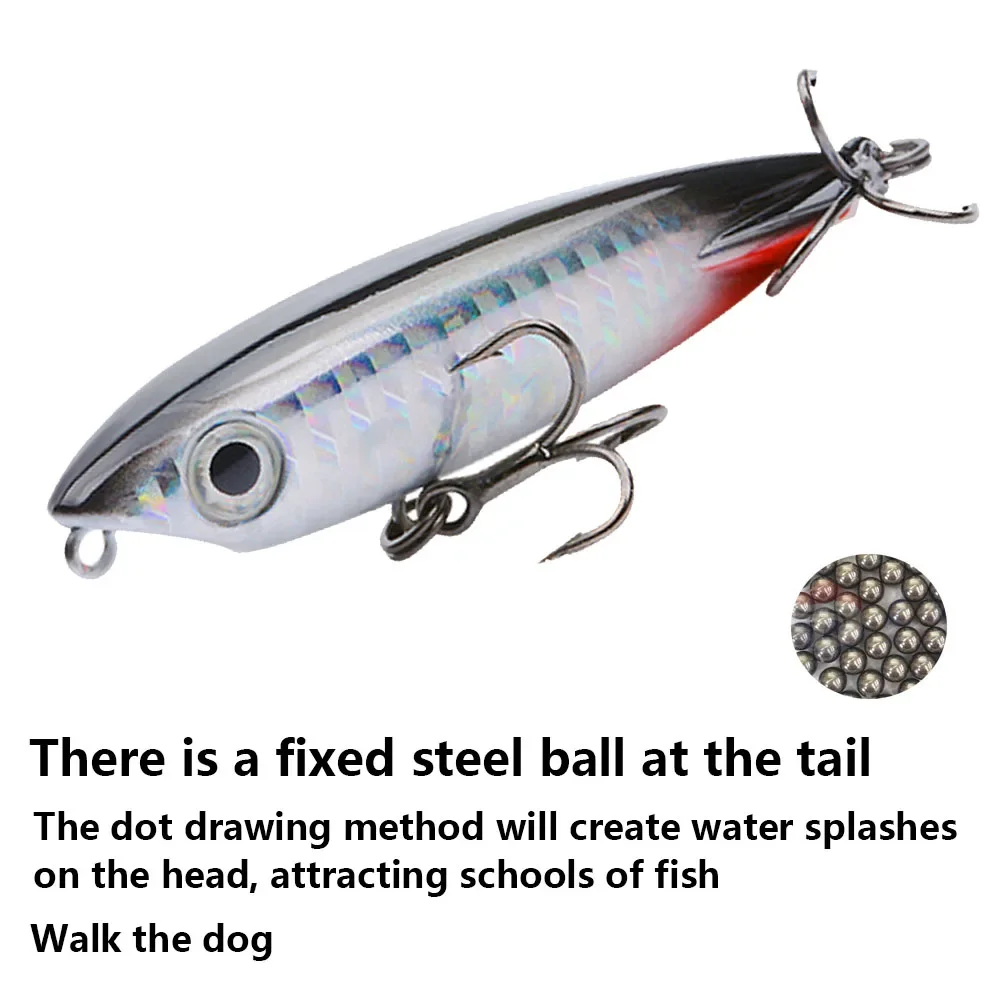 Mini Wobblers de 70mm y 8,5g, Señuelos de Pesca con lápiz flotante, TopWater Walk the Dog, Swimbait de Pesca para lubina, aparejos de cebo duro Artificial - imagen 4