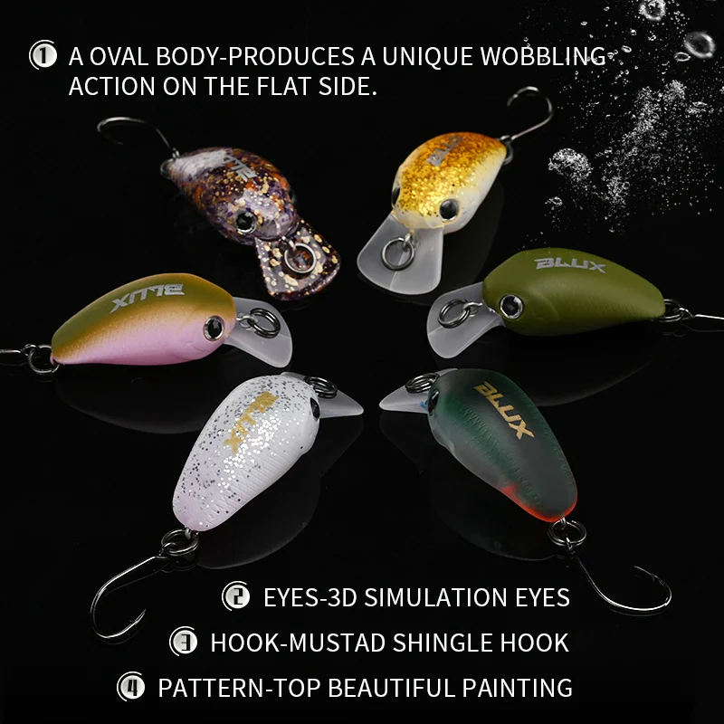 BLUX-señuelo de pesca de trucha Wobbler, cebo duro Artificial de 1,9g y 25mm flotante, Crankbait - imagen 4