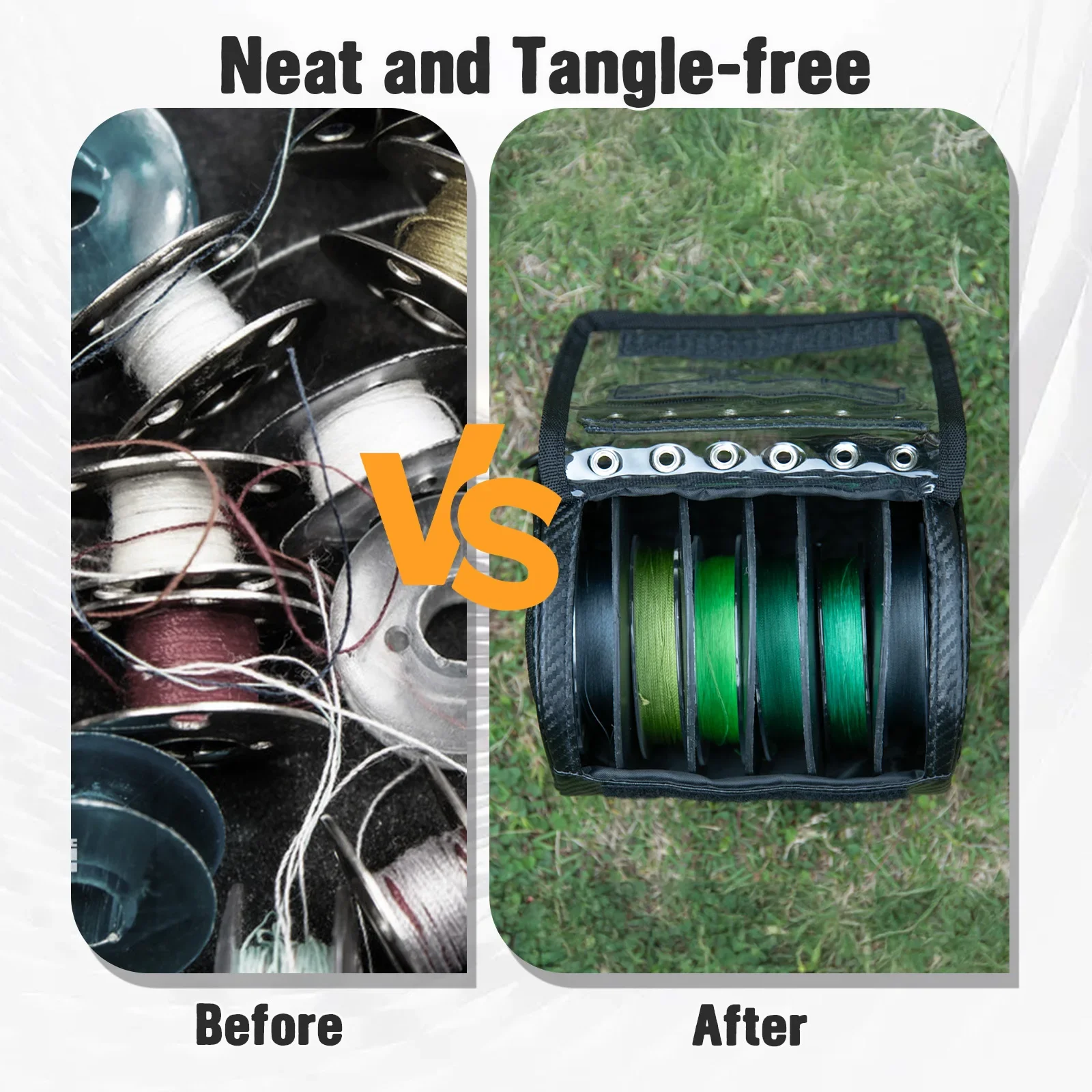 Goture-bolsa de sedal de pesca portátil, impermeable, 3/6 orificios de salida, aparejos de pesca ligeros para exteriores, bolsa de almacenamiento de señuelos, accesorios - imagen 5