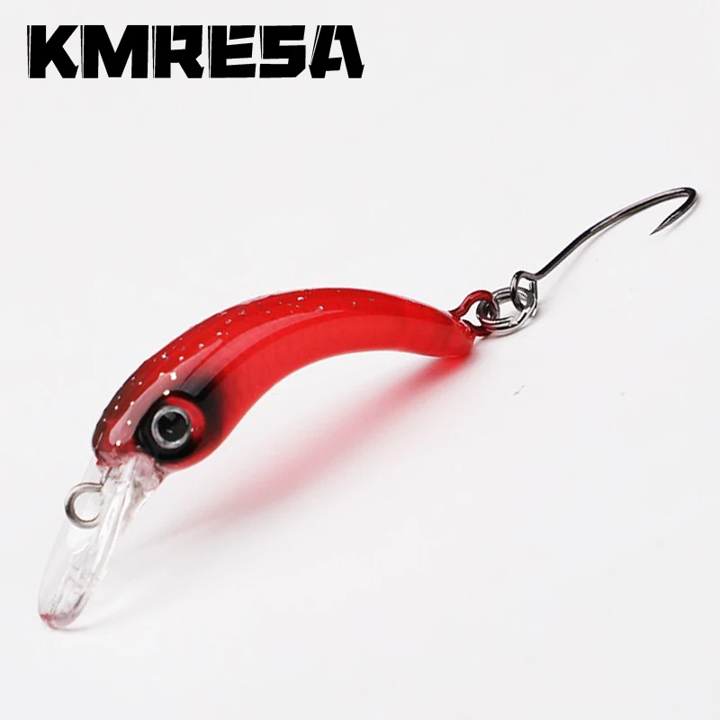 Mini Señuelos de Pesca de plástico duro, anzuelos triangulares, aparejos de lubina, 3,7 cm/1,5g, Crankbait