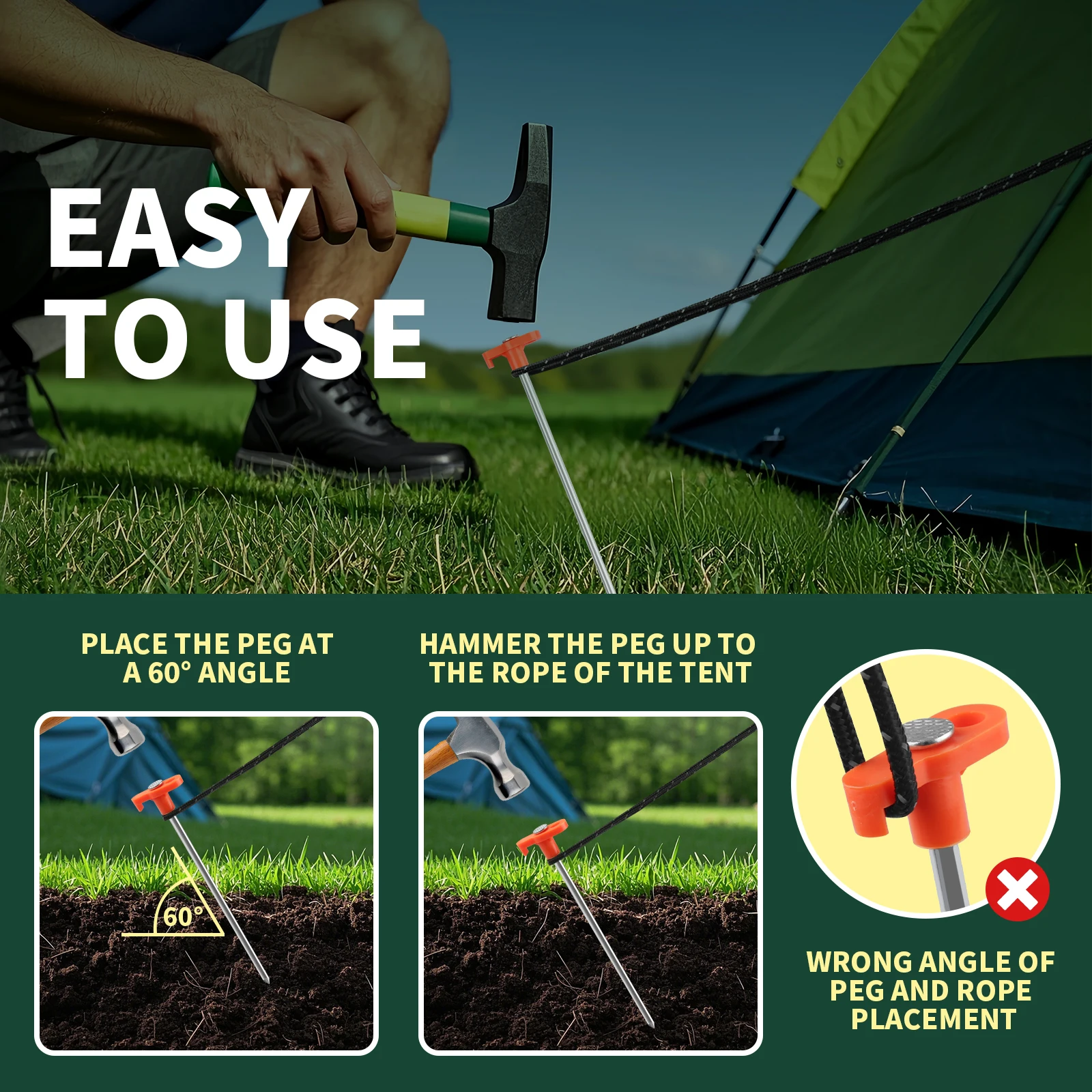 20 unids/lote 20cm tienda de campaña de aleación de aluminio toma clavijas de alta resistencia accesorios de viaje para acampar al aire libre lona clavos ultraligeros clavija de tierra - imagen 2