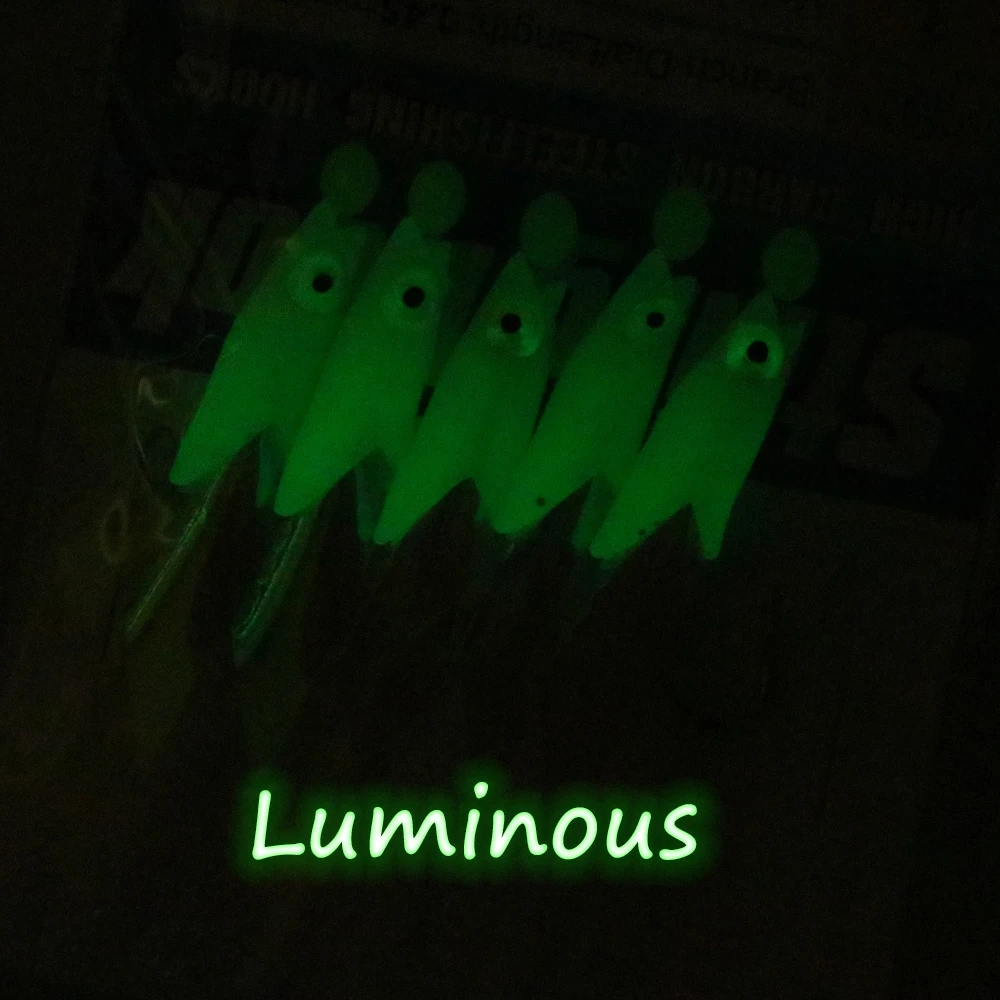 Ellllv-señuelo Artificial para pesca en agua salada, cebos luminosos de cabeza suave, Sabiki, para caballa, lubina, bacalao, 2 bolsas, #4 - 1/0 - imagen 5