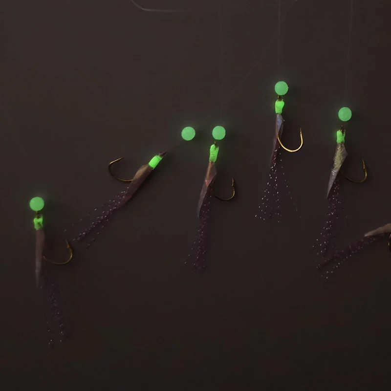 ZYZ-anzuelos de pesca Sabiki, 1 Juego de 6 anzuelos luminosos para agua salada o dulce, juego de aparejos para barco - imagen 5