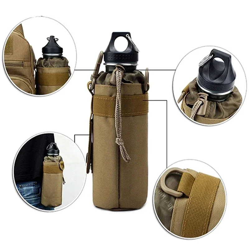 Bolsa multifunción para botella de agua, soporte táctico Molle para viaje al aire libre, Camping, senderismo, caza - imagen 2