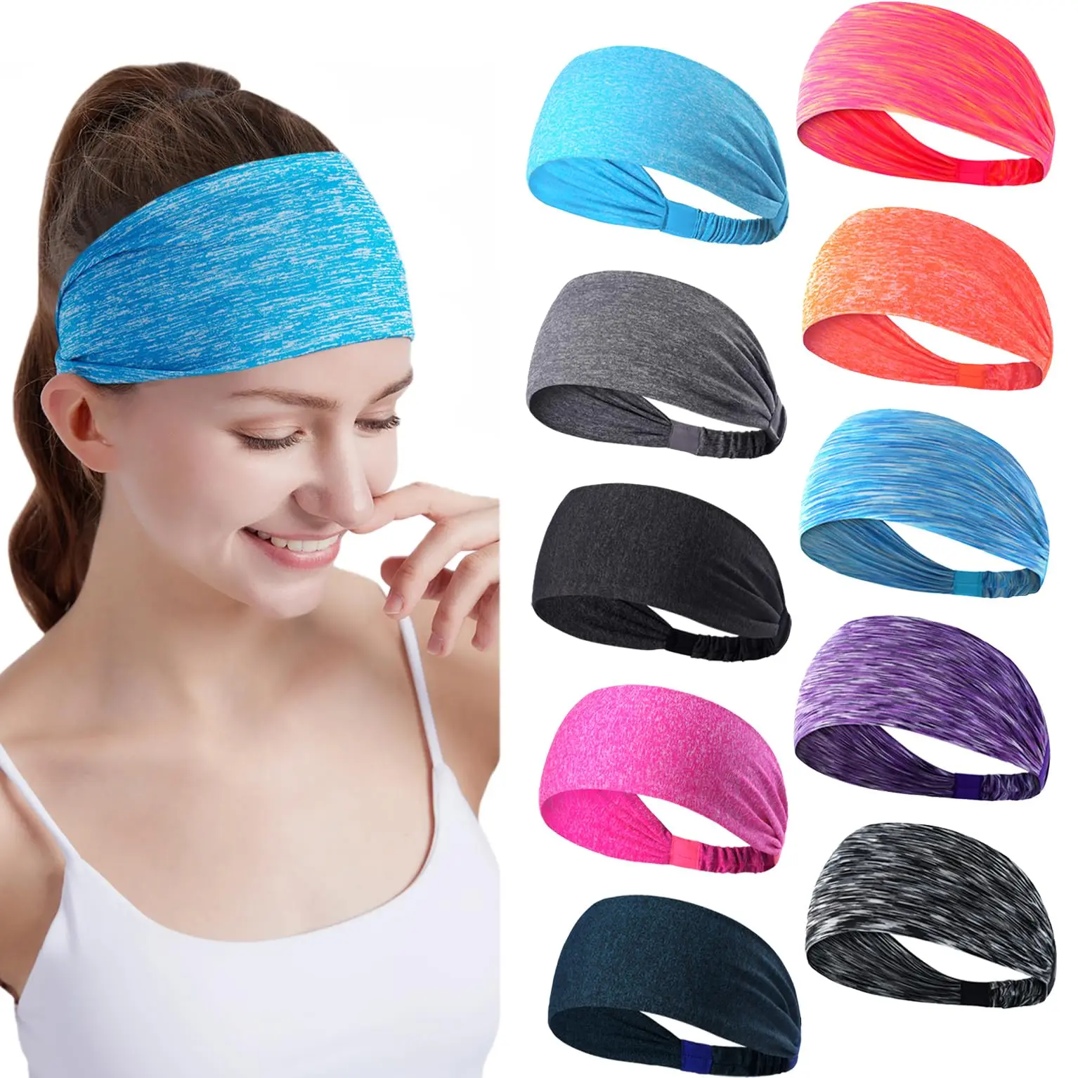 Bandas para el sudor para Fitness, diadema deportiva que absorbe la humedad, Yoga, baile, correr, ciclismo, diadema absorbente de sudor transpirable - imagen 2