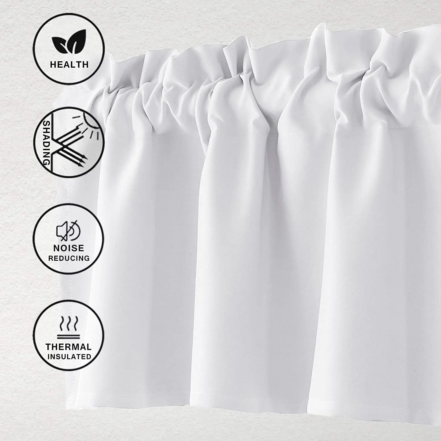 1 Panel cenefa cortinas para cocina varilla bolsillo habitación oscurecimiento pequeña ventana de privacidad cortina para cocina baño dormitorio decoración - imagen 2