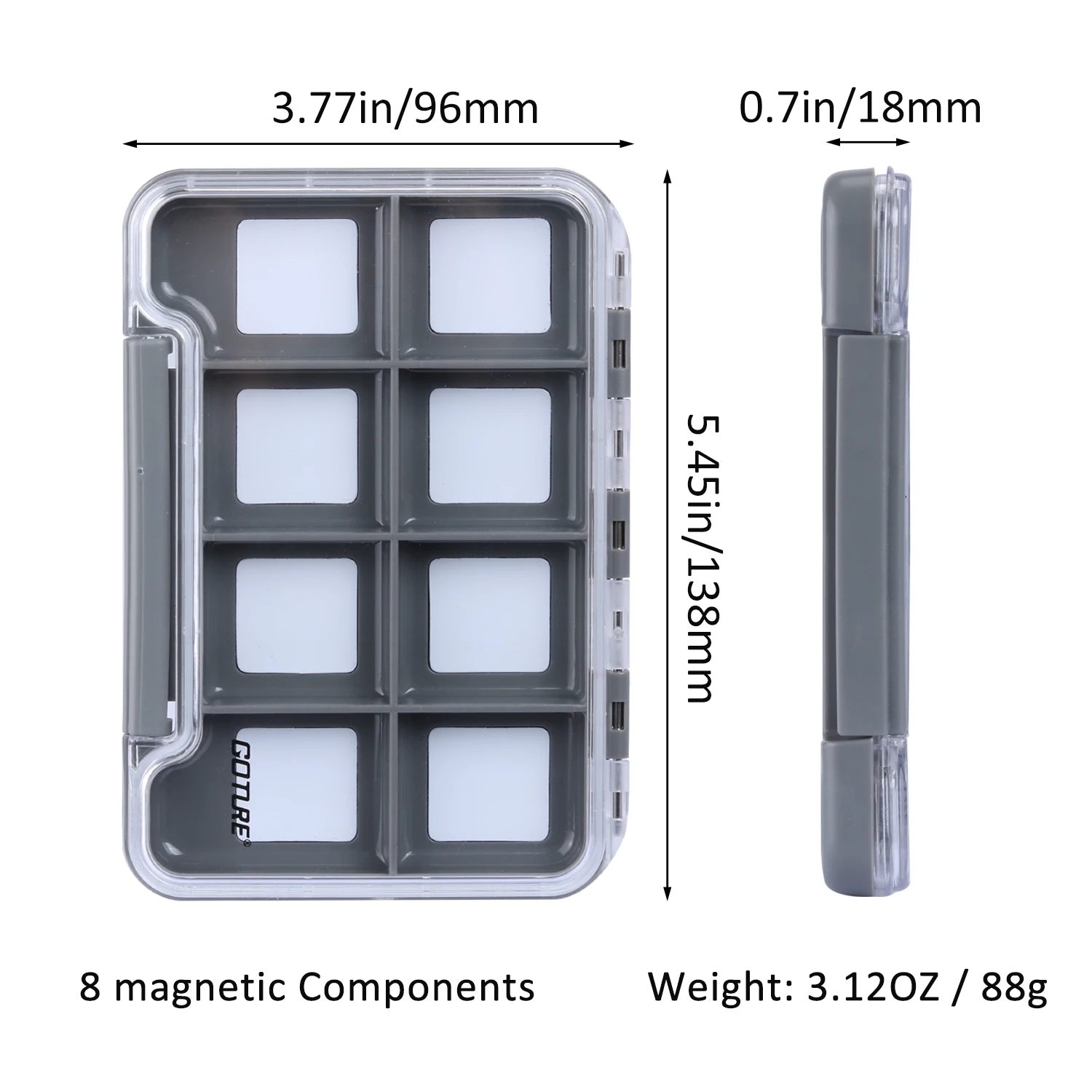 Caja Goture magnética para anzuelos y señuelos resistente al agua - imagen 4