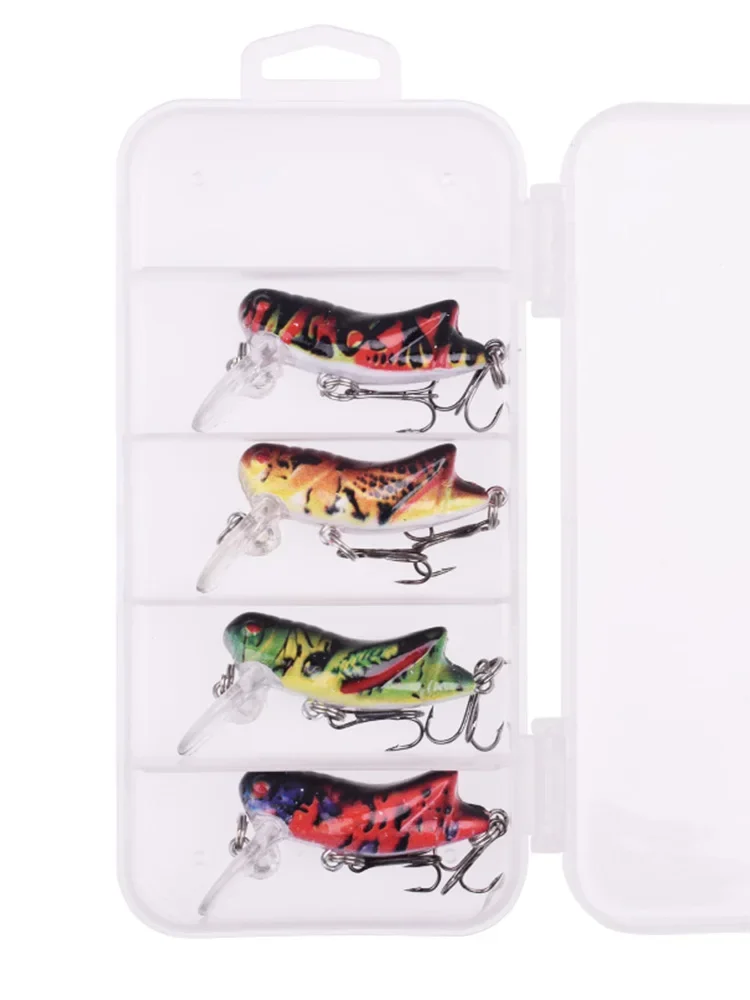 Juego de Señuelos de Pesca de colores variados, Mini Wobbler Jerkbait, 4,5 cm, 3,5g, cebo duro, pececillo pequeño que se hunde, manivela, Kit de caja de señuelos para lubina, 4 Uds. - imagen 2