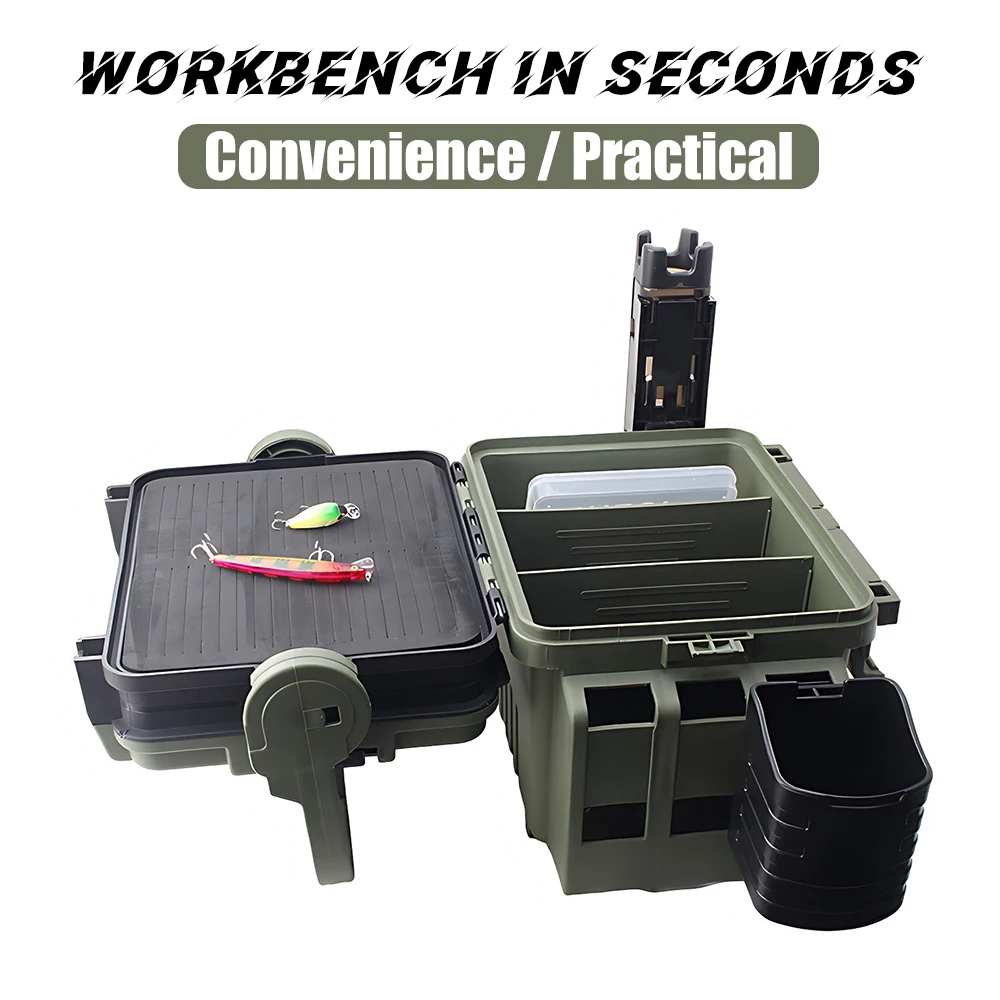 Caja de aparejos de gran capacidad, caja de herramientas, accesorios de pesca, caja de aparejos, caja de Señuelos de Pesca, suministros de pesca, caja de almacenamiento de señuelos - imagen 5