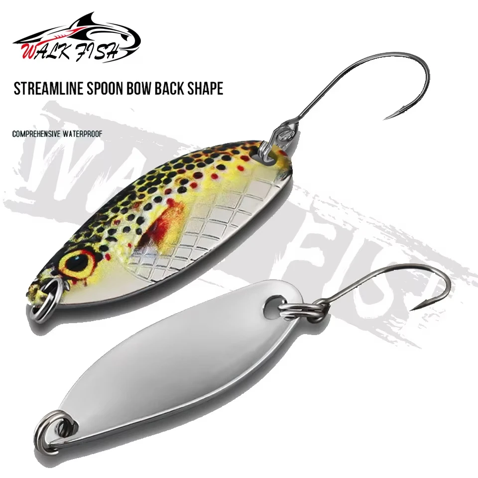 WALK FISH 1 Uds 2g/3g 22mm/35mm señuelo giratorio de Metal flujo de lentejuelas de Metal tira blanca semillas de melón cebo Artificial de Pesca giratorio - imagen 3
