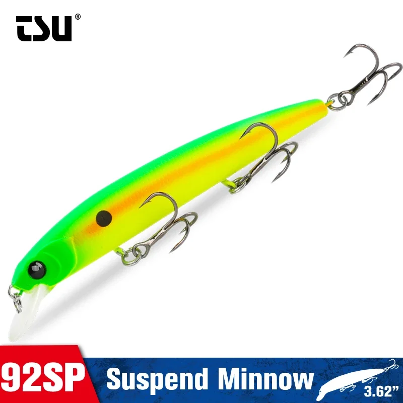 92mm 9g DW78 92SP suspendido Wobblers Lucio flotante Minnow señuelos pesca de fundición larga aparejos de cebo Artificial de plástico duro - imagen 2