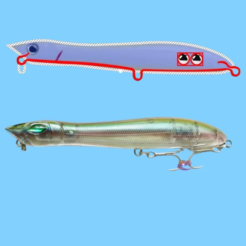 Señuelo de pesca Popper, 140mm, 26g, Wobblers flotantes, cebo duro Artificial, señuelos tipo lápiz Topwater, cebos de agua superiores - imagen 4