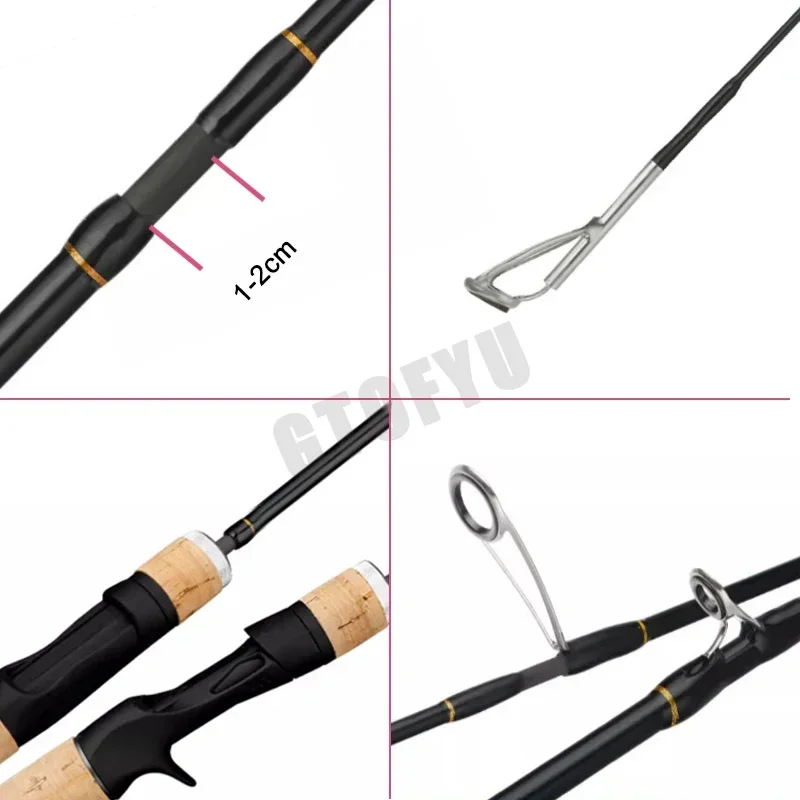 Canna de pescar de fundición giratoria UL, sistema Finesse de cebo pequeño, fibra de carbono, ultraligera, 4 piezas, 1,55-1,8 m, 1-8g, para caña de pescar de trucha - imagen 4