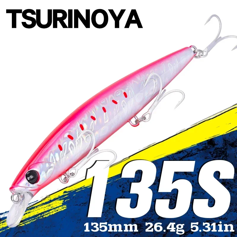 TSURINOYA 135S pececillo hundido de fundición larga 135mm 26,4g bayoneta pesca señuelos de agua salada lubina cebos duros movimiento de tungsteno - imagen 3