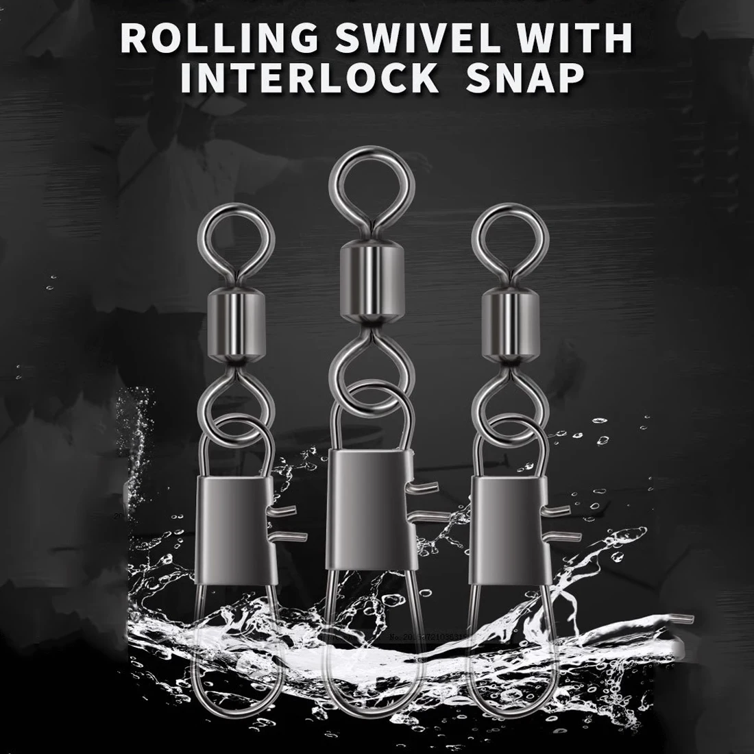 FishTrip pesca giratorio Snap enclavamiento Snap con giratorio 50 100Pack acero inoxidable bloqueo cruzado Snap conector de pesca de mar - imagen 4