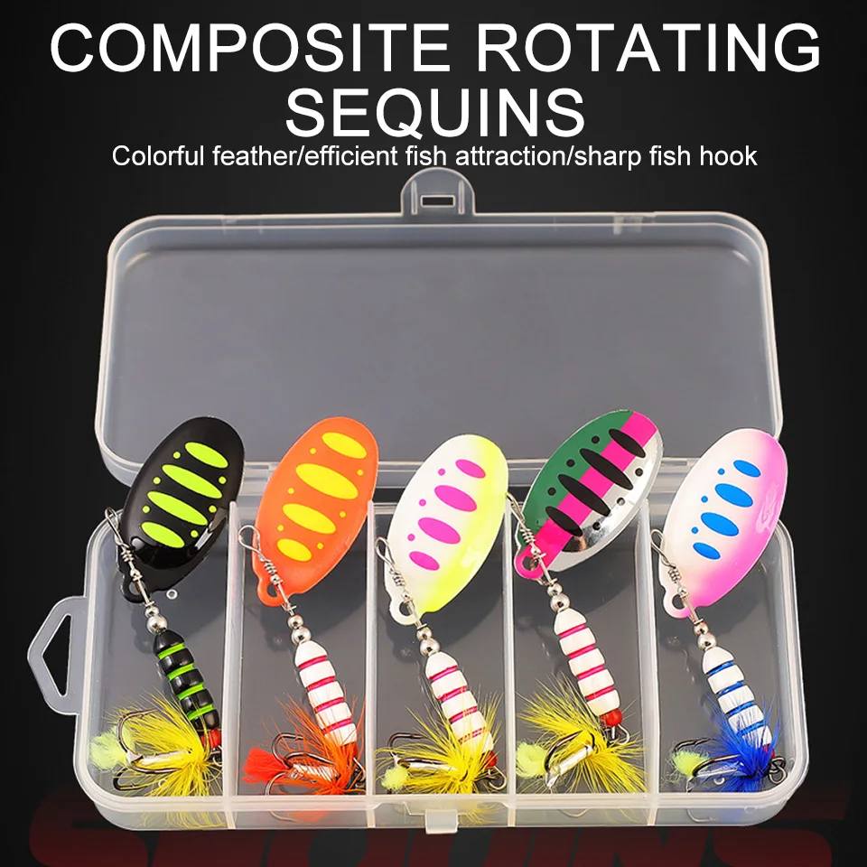 WALK FISH-cebo giratorio para peces, 93mm, 7,5g, cuchara giratoria, compuesto de Metal, manivela, Luna, convierte lentejuelas, columna de cobre, Jigger de plumas - imagen 3