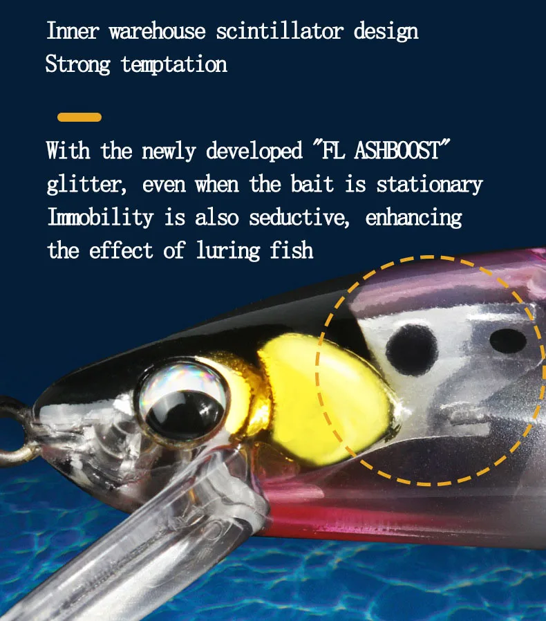 Señuelo Minnow de 120mm y 38g con anzuelo triple, señuelos Swimbait, Crankbaits de hundimiento, señuelo de pesca para lubina, aparejos de carpa Walleye - imagen 2