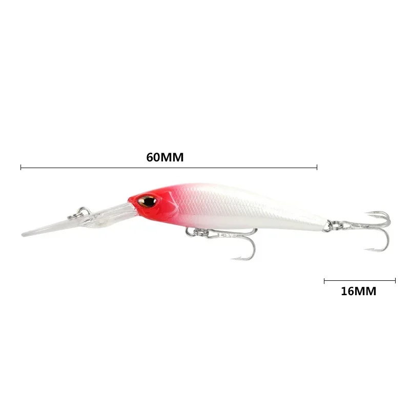 Señuelo de pesca de 90mm y 6g, pececillo de labio largo, Wobbler, buceo profundo, flotante, Jerkbait Swimbait, cebo duro Artificial, cebo para trucha y lubina - imagen 4