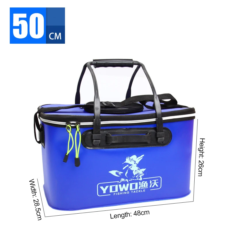 Goture-Caja portátil para peces vivos, Cubo de pesca plegable para exteriores, bolsa de almacenamiento de aparejos de pesca, 40cm, 50cm - imagen 5
