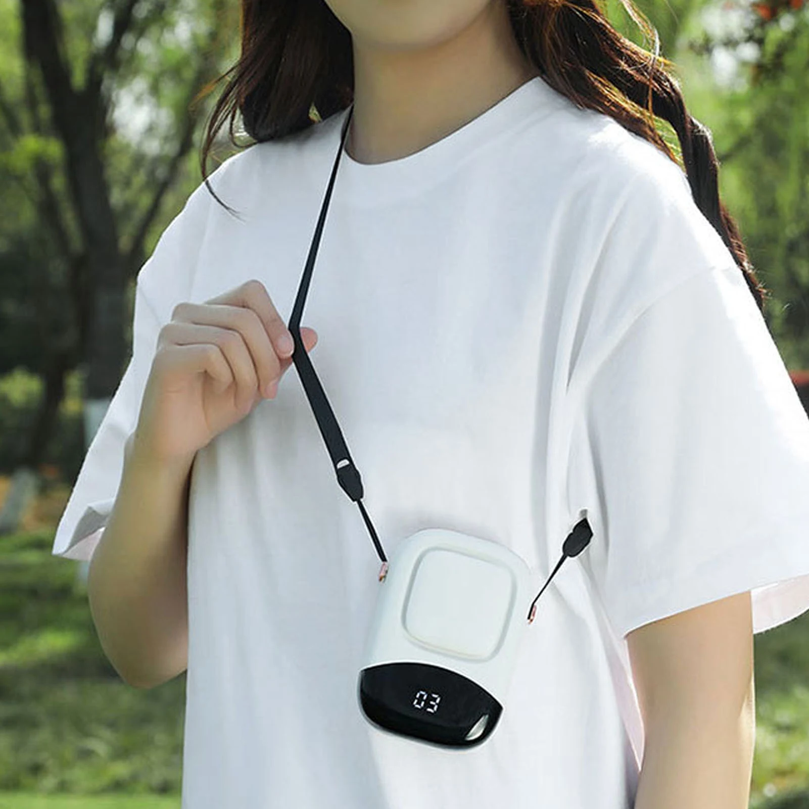 Ventilador portátil de cuello USB recargable potente para viajes al aire libre - imagen 5