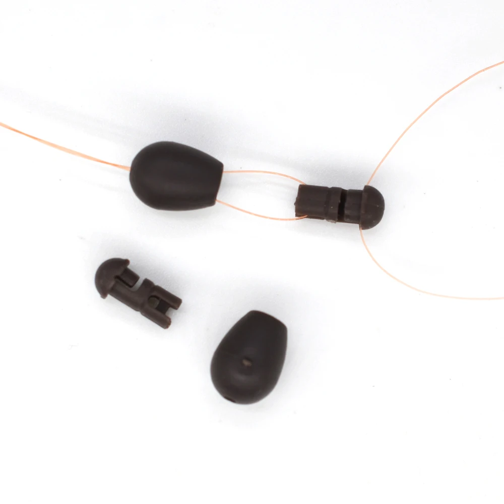 MNFT-Cuentas de aparejos de pesca de 100 piezas, accesorio negro y marrón de cambio rápido, herramienta de pesca de carpa, alimentador de conectores de cuentas - imagen 3