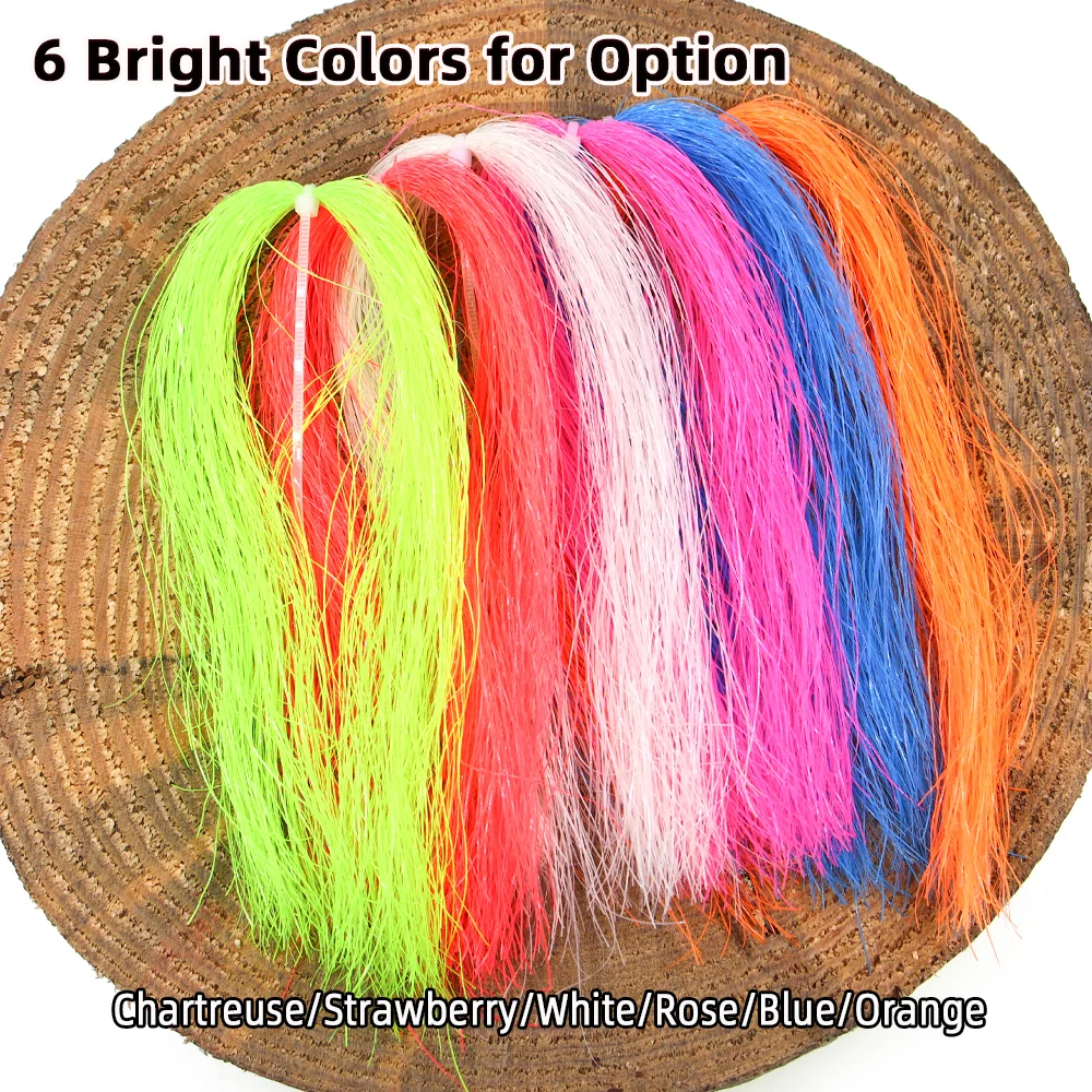 Wifreo, 1/6 paquetes, oropel luminoso, Material de atado de moscas para anzuelo de asistencia, plantilla, señuelo, ninfas, serpentina, moscas de pececillo, Teasers de cola de caballo - imagen 5