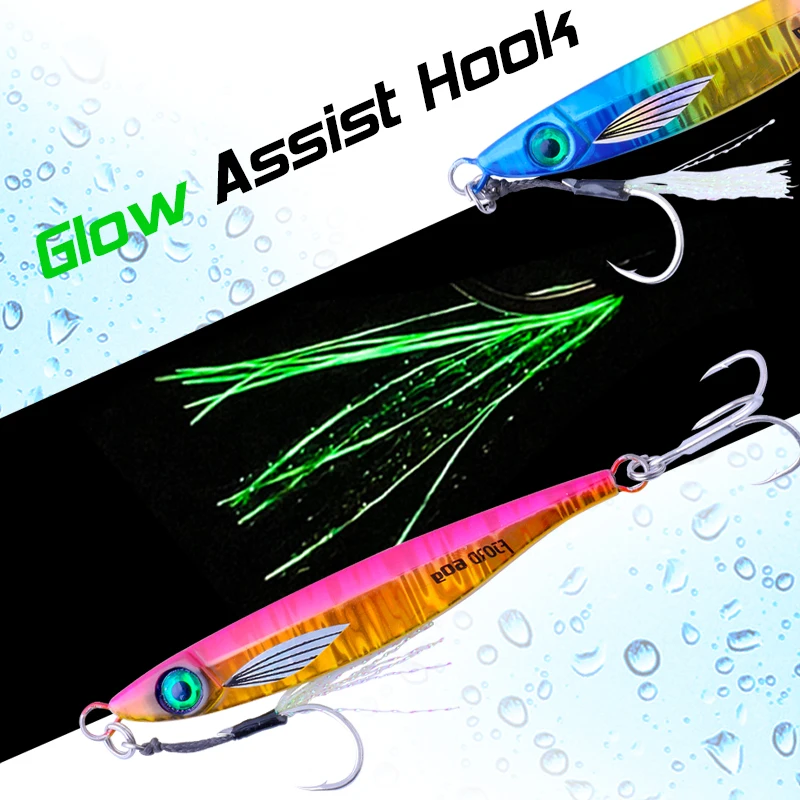 FJORD 40g 60g 80g plantilla de Metal revestimiento UV brillo sardina deslizador Jigging Shore Casting señuelo de pesca de mar cebo de pesca falso señuelo que se hunde - imagen 4